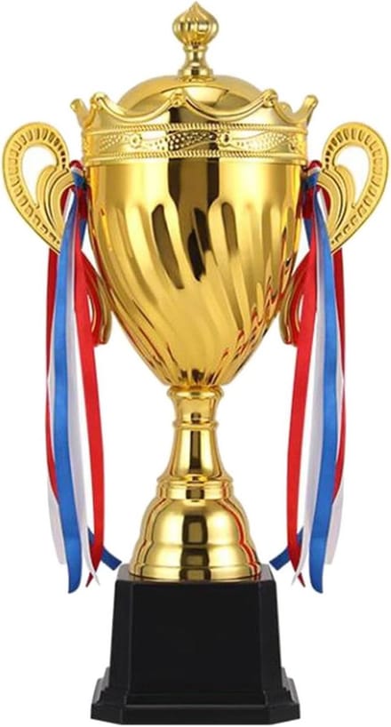 Trofee Beker - Eerste Plaats - Sport Ceremonie - Met Stofkap - 41 cm - Goud