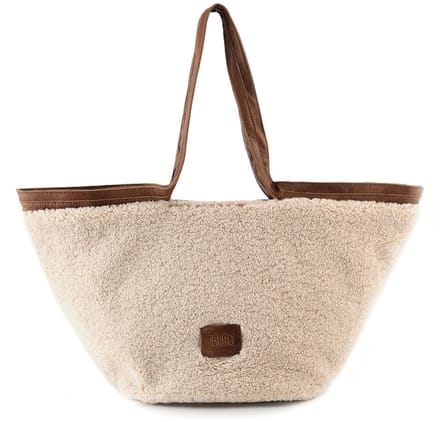 FREDsBRUDER Leren schoudertas Teddy Layer Tulip Shopper Toffee & Teddy crème