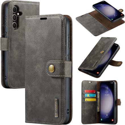DG.MING Samsung Galaxy S25 Lederen 2-in-1 Wallet Hoesje Grijs