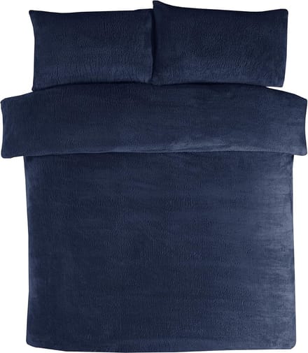 Decoware® Teddy fleece dekbedovertrek - Blauw - 240x220 + 2st 60x70cm
