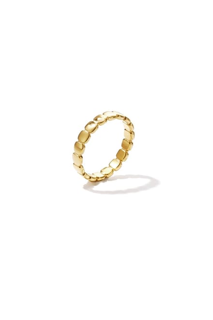 Ring vierkant patroon - Goudkleur - 16