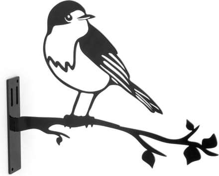 Wildbird Metal Bird Roodborst - Tuindecoratie - Zwart