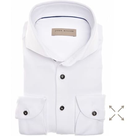John Miller Overhemd Tailored Hyperstretch Long Sleeve Wit / male