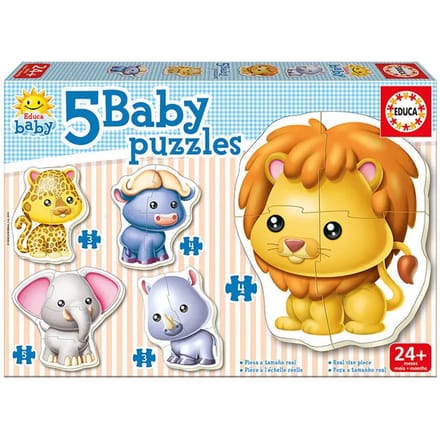 Educa - 5 Puzzels Baby - dieren - 3 tot 5 stukjes