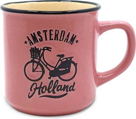 Mok - Beker Klein - Amsterdam Holland - Roze - Nederland - Souvenir - Een Stuk