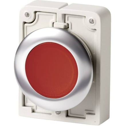 Eaton 182926 M30C-FDL-R Druktoets Plat, Rond, Verchroomd Knop Rood 1 stuk(s) Piece