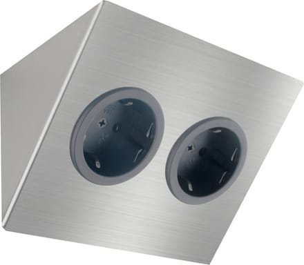 Caressi Onderbouw stopcontact - RVS - 2 aansluitpunten