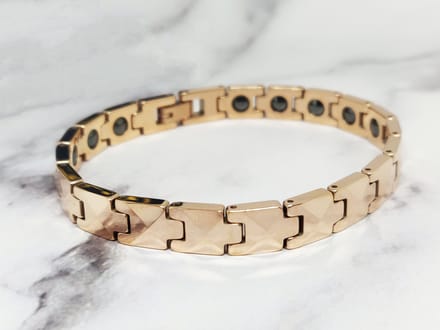 Mei's - Muse Geo Chain - armband dames - tungsten goud/rosegoud - polsmaat 18 cm