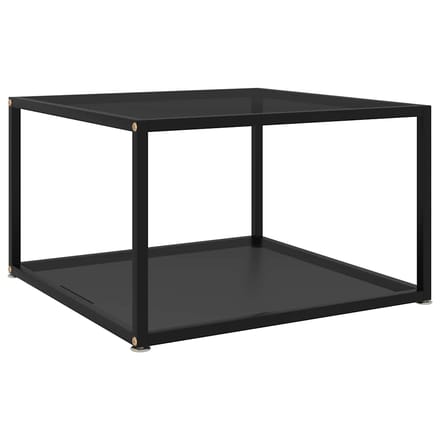 vidaXL - Salontafel - 60x60x35 - cm - gehard - glas - zwart