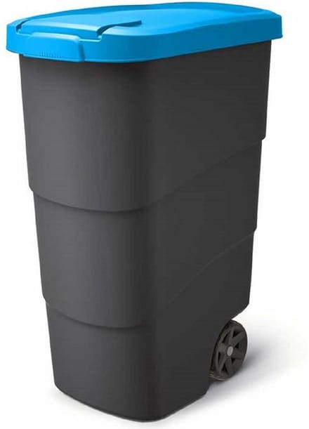 Prosperplast - Wheeler - Grote Afvalbak met wielen 90L - Blauw / Kunststof