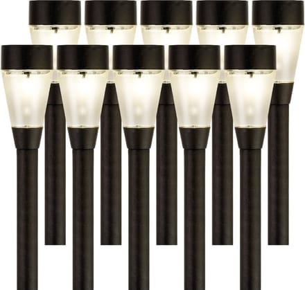 Lumineo Jive solar verlichting - 10x - buitenlamp/tuinlamp - LED - 32 cm