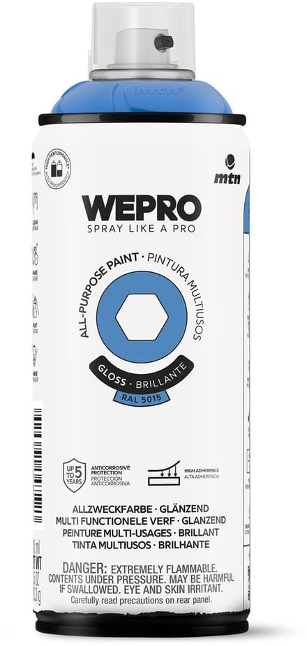 Spuitbus Ral 5015 Blauw Glans MTN WEPRO ALL-PURPOSE PAINT 400ML