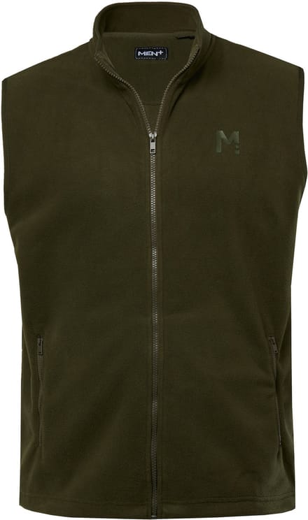 Men Plus - Heren - Fleecevest opstaande kraag - Dennengroen - Maat L