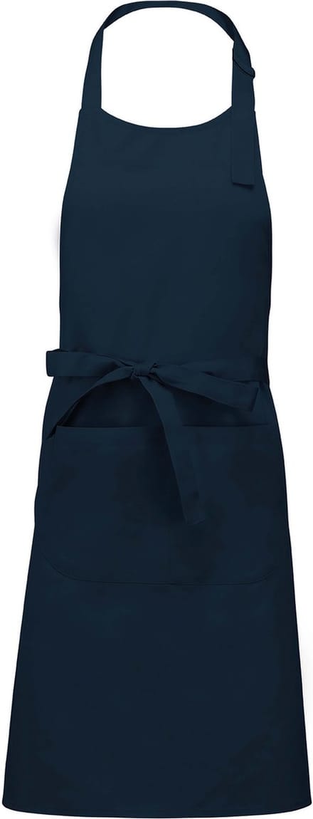 Mijncadeautje - Keukenschort - Kookschort - "Royal Chef" - Navy - blanco - onbedrukt - polyester / katoen