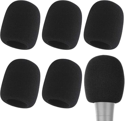 5-delige microfoonhoes met foam microfoonhoes, herbruikbaar, windscherm geschikt voor de meeste standaard handheld microfoons 70x60x35mm