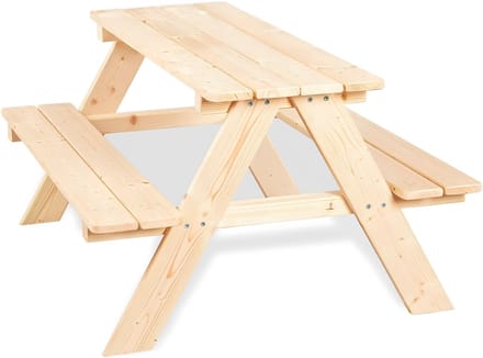 SP® Picknicktafel - Picknicktafel Kinderen - Picknicktafel Kind - Bruin - 90cm x 79cm x 50cm