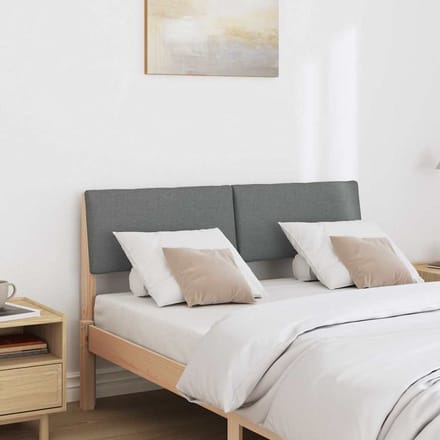 vidaXL - Gestoffeerd - hoofdbord - Donkergrijs - 120 - cm - Massief - grenenhout