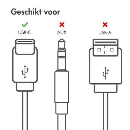 Accezz Oordopjes - Bedrade oordopjes - USB-C aansluiting - Zwart