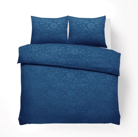 Husch Dekbedovertrek - Embossed Flower - 240x200/220 - Blauw