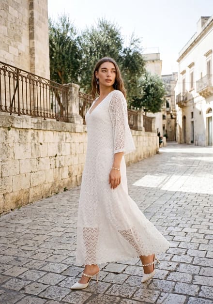 Ana Alcazar 041895-3831 Dames - Jurk - Wit - Maat 36