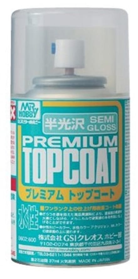 Mr. Hobby Hobbyverf - Top Coat B-602 Zijdeglans - Vernis Spray - 86ml Verf spuitbus - 86 ml