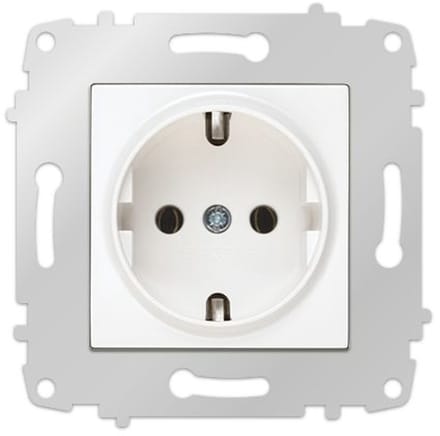 2 stuks Enkel wandstopcontact - Randaarde wit zonder afdekraam - Panasonic Viko - 2 stuks