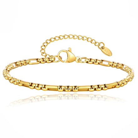 LGT JWLS Stalen Schakelarmband Minimalistisch Dames Goudkleurig
