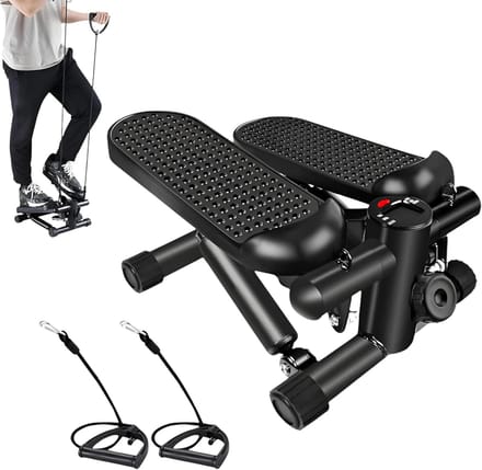 Mini Stepper - Oefenmachine Thuistraining - Full body workout - Hydraulisch aandrijfsysteem - Capaciteit 100 kg - Zwart