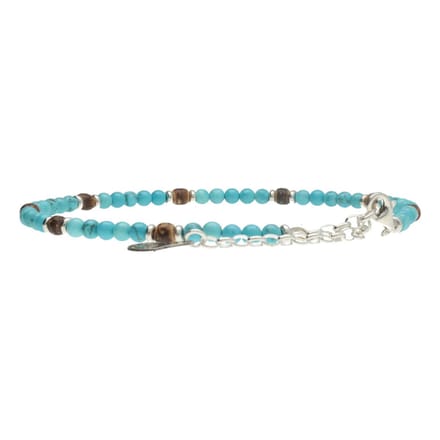 Bela Donaco - Enkelbandje Bohemian B4 – Turquoise – Sterling Zilver