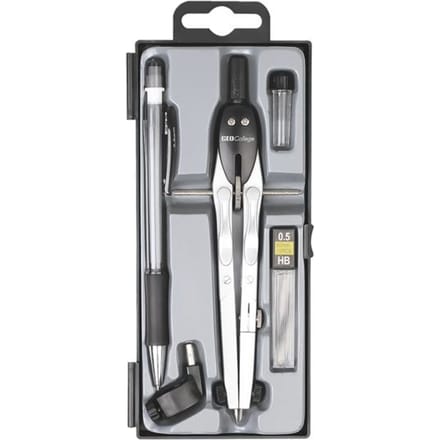 Aristo schoolset - GEOCollege - set 5-delig - in plastic etui - zwart/zilver - AR-80084