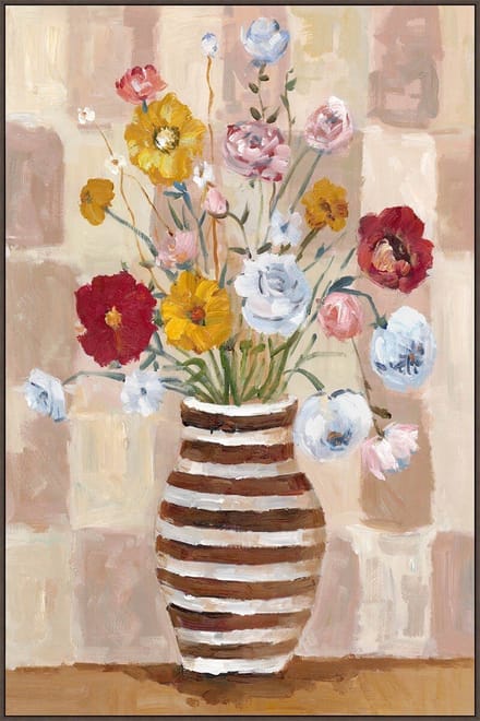 HomeBound by KY | Schilderij met frame vaas met bloemen | schilderij | 70x105x3,8cm