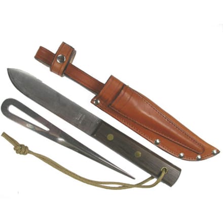 Adola Zeemansmes met Marrelpriem en Leren Etui | RVS & Cocobolo