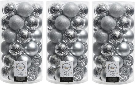 Decoris Kerstballen - 108x - zilverkleurig - 6 cm - mat en glans