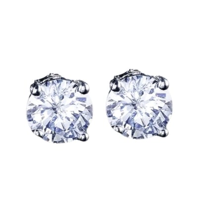 Magneet oorbellen strass 10 mm zilverkleur