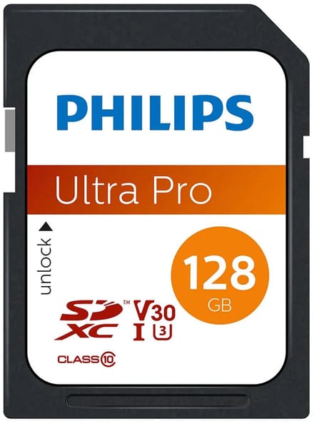 Philips SDXC Card 128GB, Class 10, UHS-I U3, 4K
