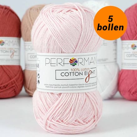 Cotton eight haakkatoen licht roze (1140) - 5 bollen van 1 kleur