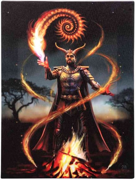 Something Different - 19x25cm Fire Element Wizard Canvas afbeelding - Multicolours