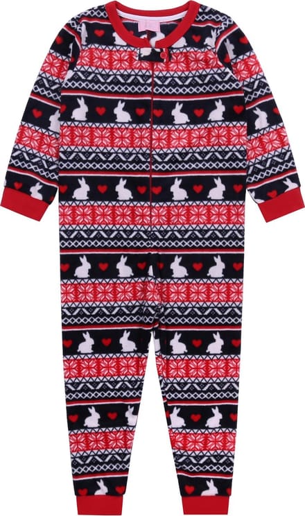 Marineblauw-rode konijnenpyjama