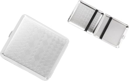Angelo Sigaretten Doosje / Case / Etui Ruitpatroon Zilver Chroom Metaal