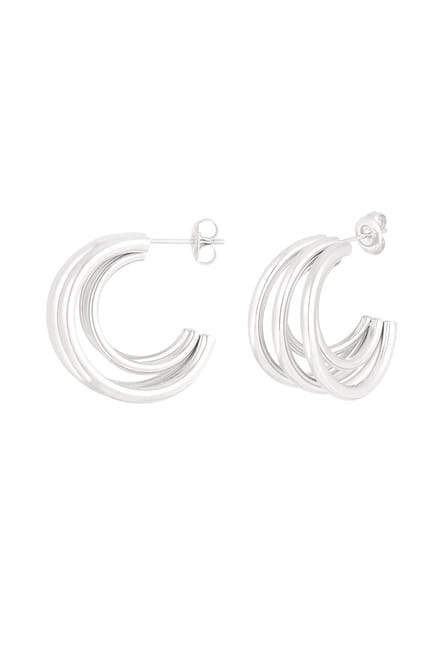 Bijoutheek Oorknoppen 5-delige Hoop Zilver