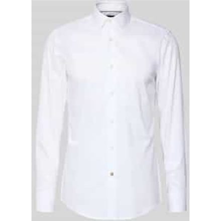 BOSS Hank slim fit overhemd - popeline - wit - Strijkvriendelijk - Boordmaat: 40