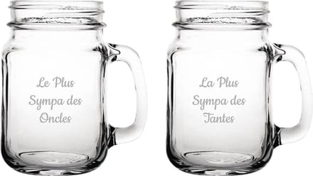 Drinkglas gegraveerd - 45cl - Le Plus Sympa des Oncles & La Plus Sympa des Tantes