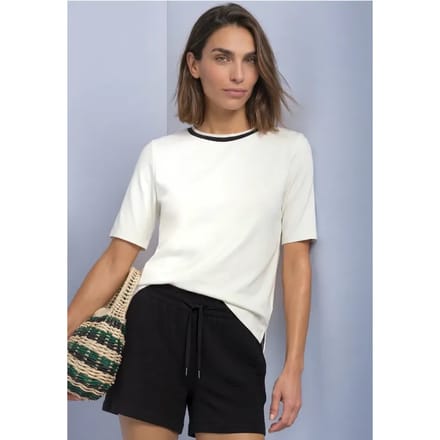 Shirt met ronde hals en contrasterende details