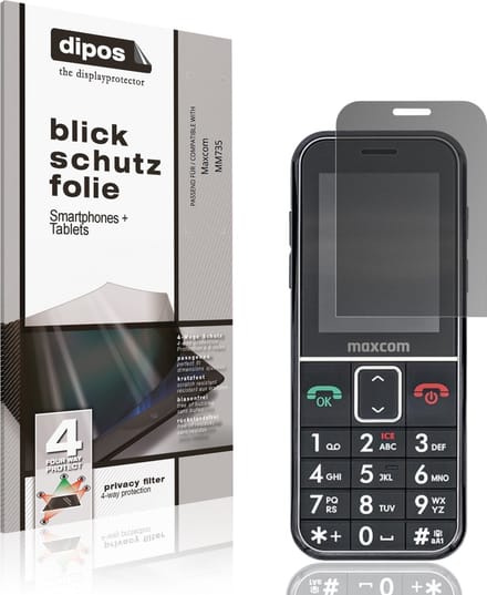 dipos – Matte Privacy Screenprotector geschikt voor Maxcom MM735 | Anti-Spy Beschermfolie