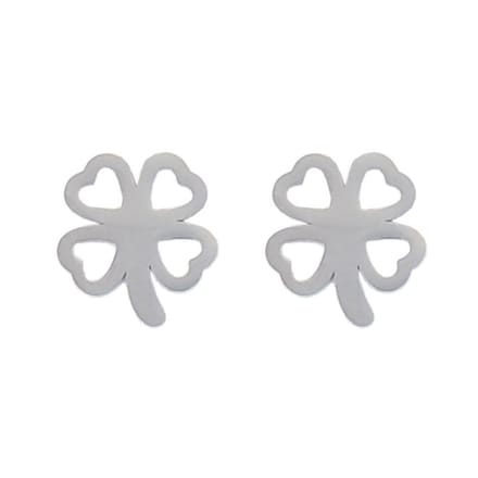Fako Bijoux® - Oorbellen - Steker - RVS - Stainless Steel - Klavertje Vier