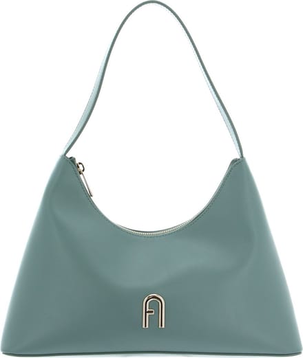 FURLA Leren Schoudertas Diamante Shoulder Bag Mineral Green Mintgroen