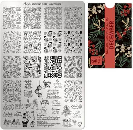 Moyra Stamping Plate 150 DECEMBER + Gratis Try-on Sheet