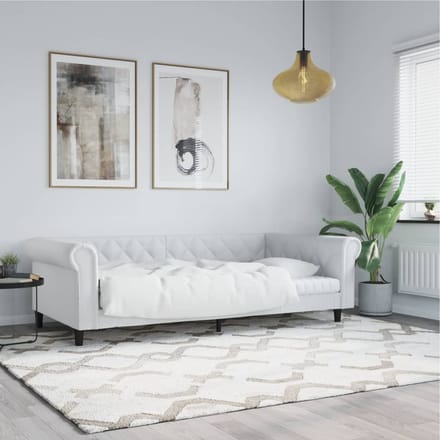 Vidaxl Bank Met Slaapfunctie, Wit, 100X200 Cm, Kunstleer