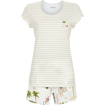 Zomerse gestreepte shortama Ringella - Beige - Maat - 44