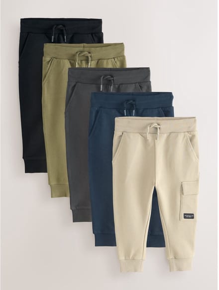Next - Jongens - Set van 5 joggingbroeken met skinny pasvorm - Grijs